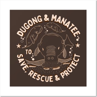 Save, Rescue & Protect Dugong & Manatee Endangered Wildlife Posters and Art